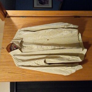 Mens vintage tommy hilfiger shirt long sleeve cotton with crest 32 long 25 armpi